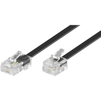 PremiumCord telefonní kabel rovný RJ45 - RJ11 černý 3m