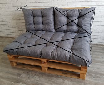 Paletová prošívaná opěrka ANGELO 60x40 cm, barva ŠEDÁ, MyBestHome