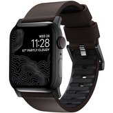 Nomad Active Pro hydrofobní kožený řemínek Apple Watch 45/44/42mm hnědy/černý