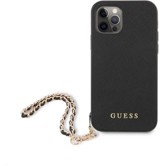 Guess PU Saffiano Gold Chain kryt iPhone 12/12 Pro černý