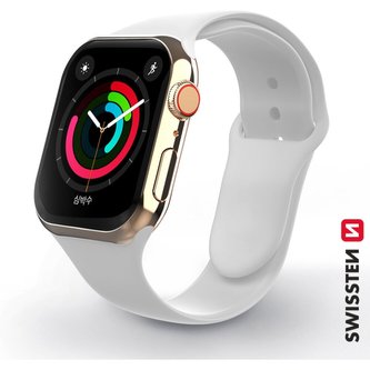 SWISSTEN silikonový řemínek pro Apple Watch 38-40 mm bilý