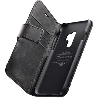 Cellularline Supreme kožené flipové pouzdro Samsung Galaxy S9+ černé