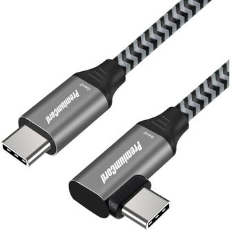 PremiumCord zahnutý kabel USB-C/USB-C M/M 60W 1 m