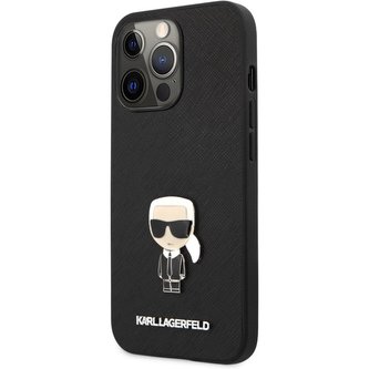 Karl Lagerfeld PU Saffiano Ikonik Cover iPhone 13 Pro černý