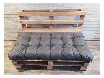 Paletový prošívaný sedák MARIO 120x60 cm, ŠEDÁ, Mybesthome