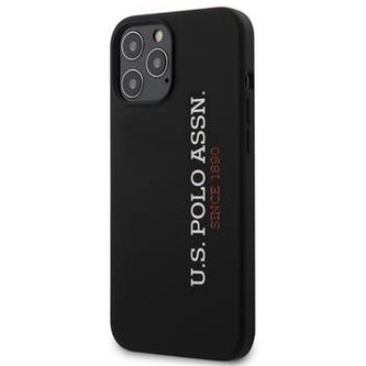 U.S.Polo Vertical Logo silikonový kryt iPhone 12 mini černý