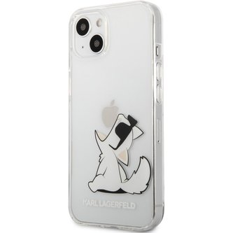 Karl Lagerfeld PC/TPU Choupette Eat Cover iPhone 13 čirý