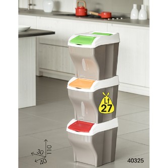 BAMA Koš odpadkový POKER PLUS 3x27L