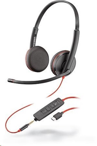 POLY náhlavní souprava BLACKWIRE 3225, USB-C, 3,5 mm jack, stereo