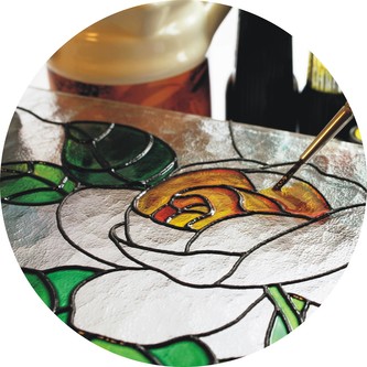 Vitrážní barva na sklo transparentní 500g, žlutá