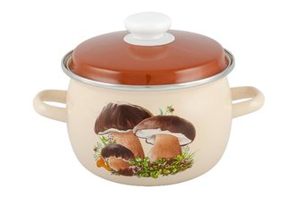 BUCLATÝ HRNEC "HOUBY" S POKLICÍ 2,5 L, SMALT