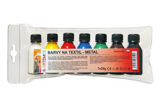 ARTEMISS Sada metalických barev na textil 7x25g