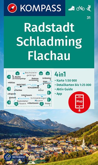 KOMPASS Wanderkarte 31 Radstadt, Schladming, Flachau 1:50000