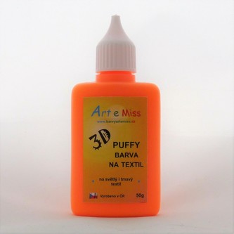 ARTEMISS Napěňovací 3D barva na textil (nafukovací teplem) 55g, pomerančová