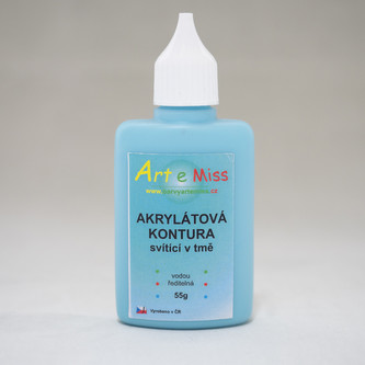 Akrylátová kontura svítící ve tmě 55g, neon červená