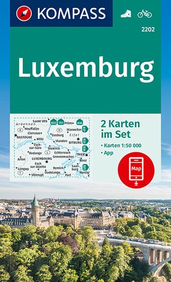 KOMPASS Wanderkarte 2202 Luxemburg 1:50000 (2 Karten im Set)