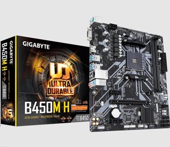 GIGABYTE MB Sc AM4 B450M H, AMD B450, 2xDDR4, 1xHDMI, 1xVGA, mATX