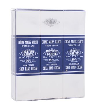 Institut Karité Shea Hand Cream krém na ruce Shea Hand Cream Milk Cream 3 x 30 ml
