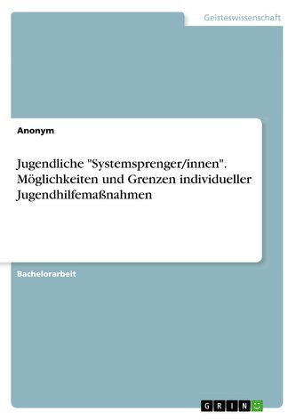 Jugendliche "Systemsprenger/innen". Möglichkeiten und Grenzen individueller Jugendhilfemaßnahmen