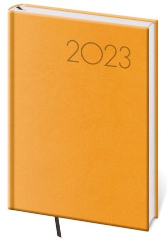 Diář 2023 Print - žlutá, týdenní A5