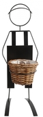Kovový stojan na květiny Wenda kluk s proutěným košem, 76x29x28 cm