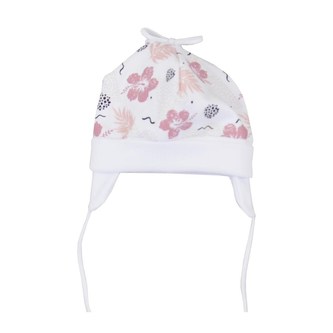 Bavlněná kojenecká čepička Koala Flowers - velikost 68 (4-6m)
