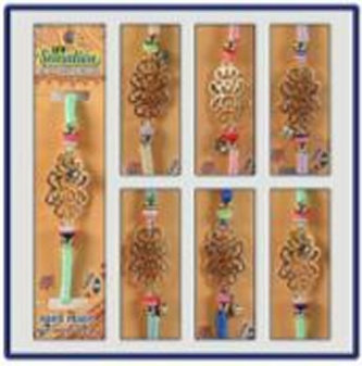 Náramek na ruku zlatý ornament s barevnou šňůrkou