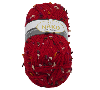 Příze KAR TANESI - červená s nopky - 100g / 100 m