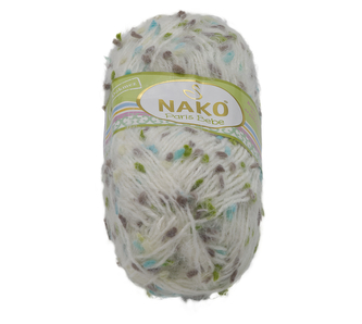 Příze PARIS BEBE - bílá, zelené, šedé, modré nopky - 100g / 175 m