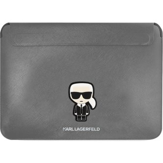 Karl Lagerfeld Saffiano Ikonik Computer Sleeve 13/14" stříbrný