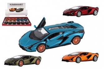 Auto Kinsmart Lamborghini  Sián FKP 37 kov/plast 13cm 4 barvy na zpětné natažení