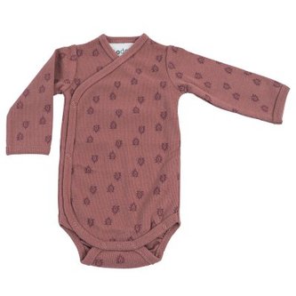 LODGER Romper Long Sleeves Print Rib Rosewood vel. 80