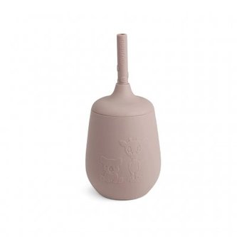 NUUROO Adita Silikonový hrneček s brčkem Woodrose