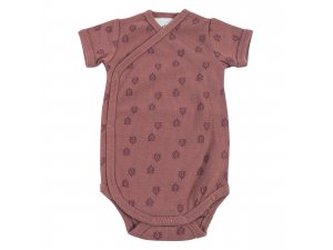 LODGER Romper Short Sleeves Print Rib Rosewood vel. 80