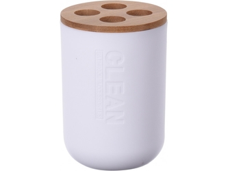 Držák zubních kartáčků PH/bambus  WHITE