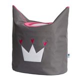 STORE IT Koš na prádlo šedá s bílou korunkou