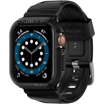 Spigen Rugged Armor Pro kryt s řemínkem Apple Watch 7/6/SE/5/4 44/45 mm černý