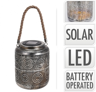 Kovová lucerna LED, solární, B