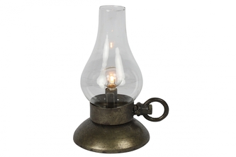 LED lampa hnědá s časovačem 19,5x13x10,5 cm