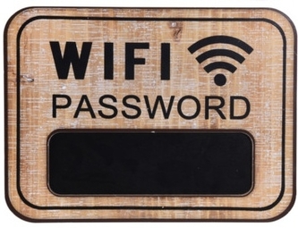 Cedulka WIFI PASSWORD přírodní