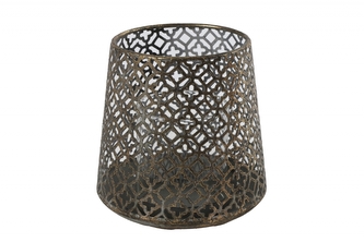 Kovový svícen Bibian bronze 13x13 cm