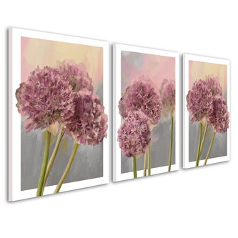 Obraz na plátně GARLIC FLOWER C set 3 kusy 3x50x70 cm Ludesign