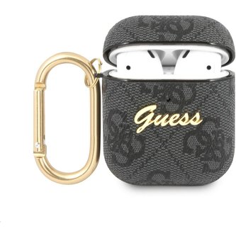 Guess 4G Script PC/PU pouzdro pro Airpods 1/2 šedé