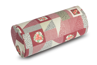 Válec Ema - patchwork bordový - průměr 15 x 35 cm