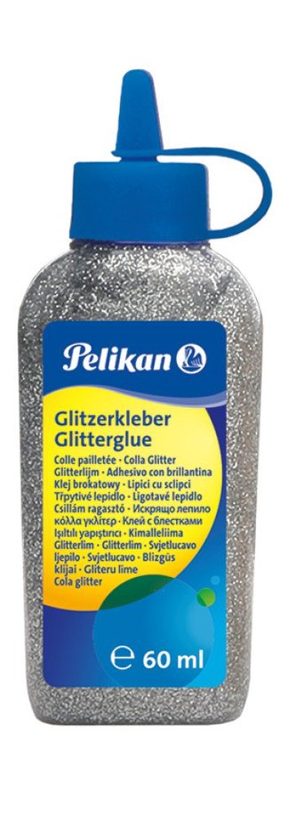 Pelikan - Lepidlo glitrové 60ml strieborné