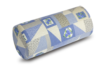 Válec Ema - patchwork modrý - průměr 15 x 35 cm