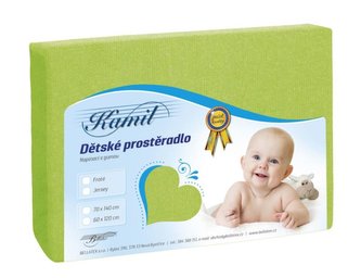 Dětské jersey prostěradlo - olivová - 60x120 cm