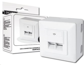 Zásuvka 2xRJ45 na omítku, STP Cat6