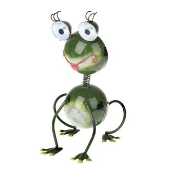Zahradní kovová dekorace s LED na solár - žába, 0/12