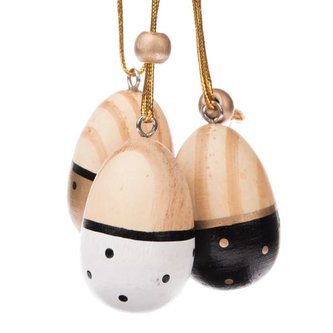 Dřevěná závěsná vajíčka - sada 3ks, 12/144